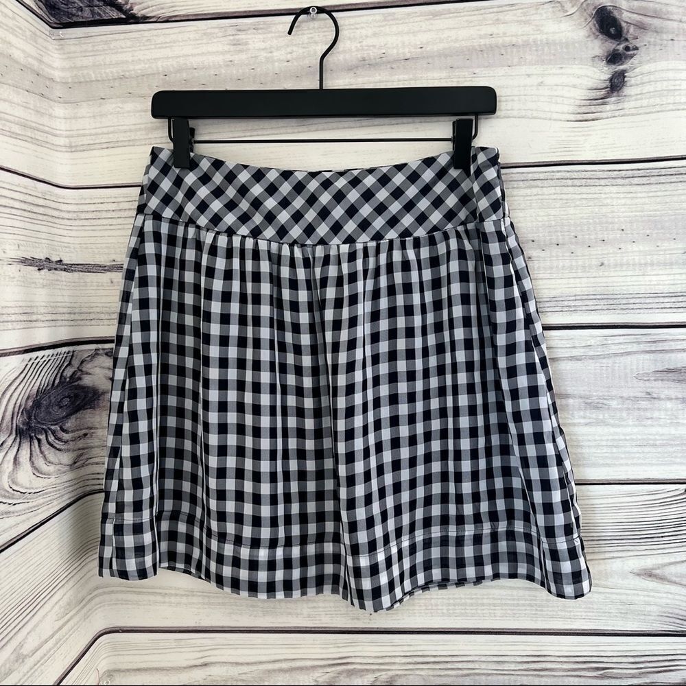 Gap Navy Blue & White Gingham Plaid Mini Skirt Size 6